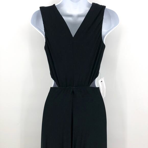 TOPSHOP Women's Jersey Draped Midi Dress Small 4-6 Black Sleeveless Cut Out NWT - Picture 10 of 14